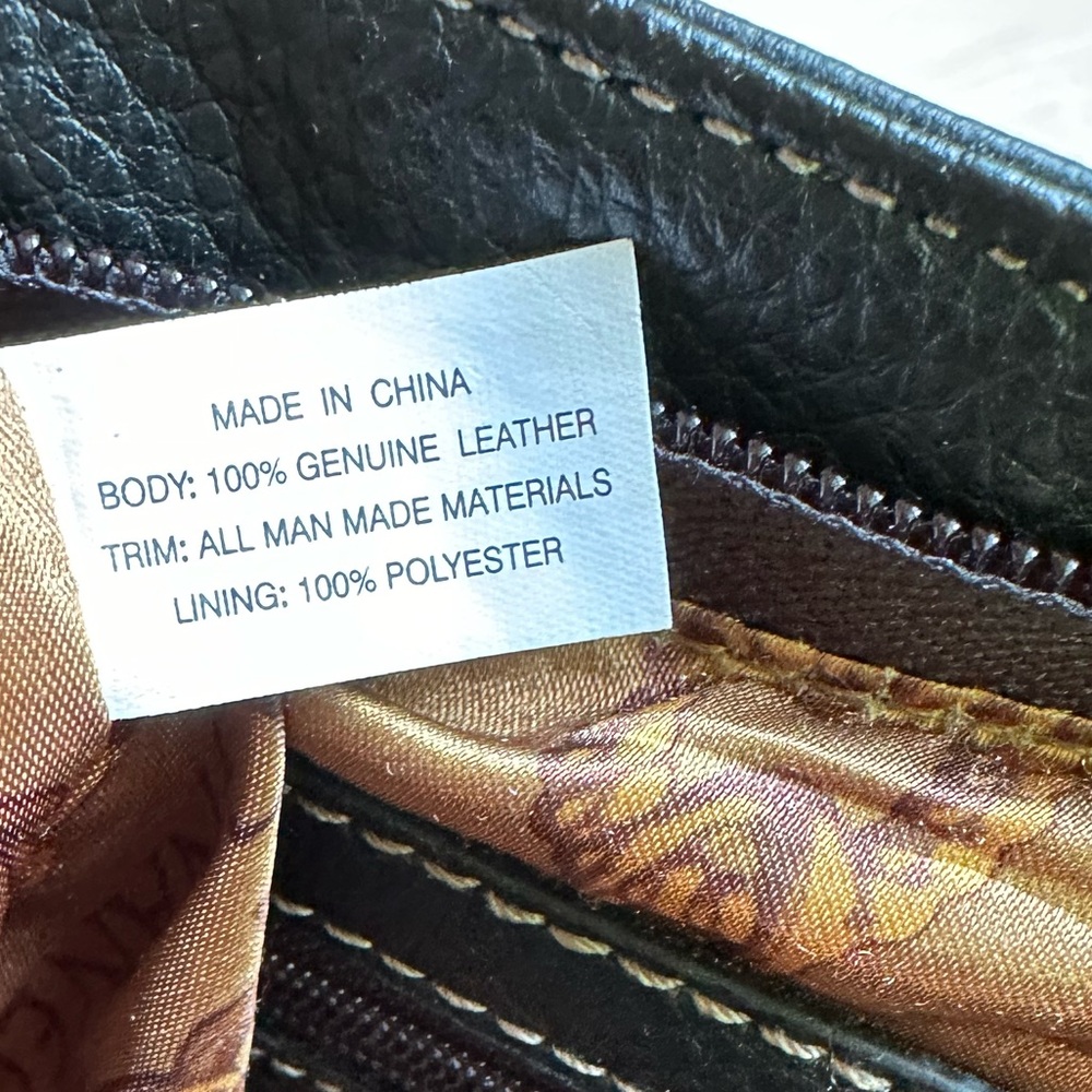Boho Black Leather Tignanello Hobo Slouched Bag - Lots of Pockets! Fits iPad - Picture 15 of 16